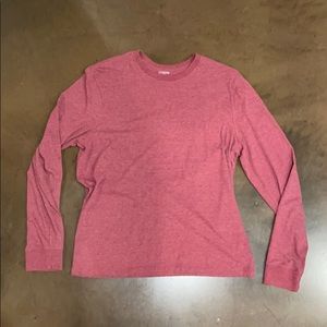 men’s long sleeve maroon shirt